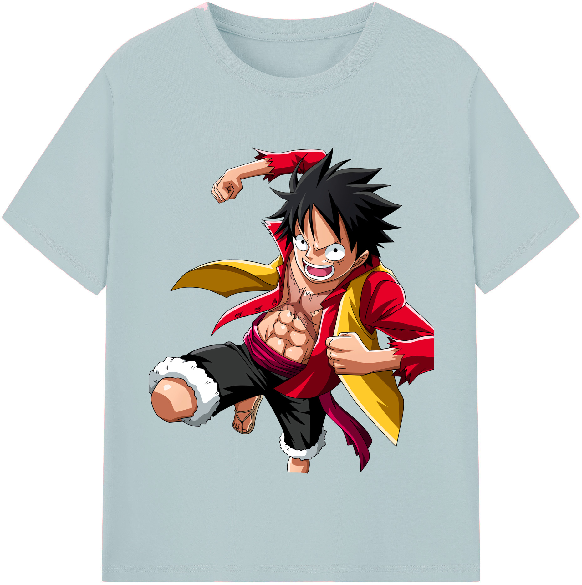 ワンピース モンキー・D・ルフィ ONE PIECE Monkey D. Luffy 綿100％半袖Tシャツ（フロントプリント）